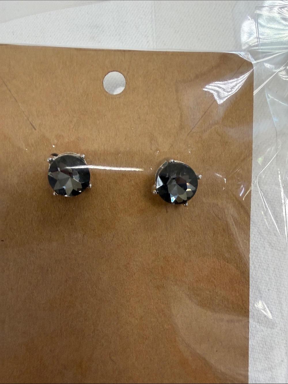 Talbots Hematite-Finish Faceted Stud Earrings